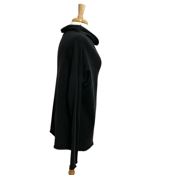 Robin Lane Wool Blend Cowl-Neck Raw Edge Contemporary Sweater Black size Medium - Picture 5 of 12